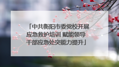 中共衡阳市委党校开展应急救护培训 赋能领导干部应急处突能力提升