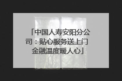 中国人寿安阳分公司：贴心服务送上门 金融温度暖人心