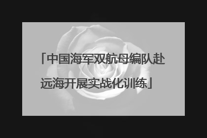 中国海军双航母编队赴远海开展实战化训练