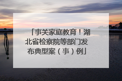 事关家庭教育！湖北省检察院等部门发布典型案（事）例