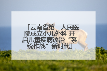 云南省第一人民医院成立小儿外科 开启儿童疾病诊治“系统作战”新时代