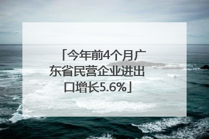 今年前4个月广东省民营企业进出口增长5.6%