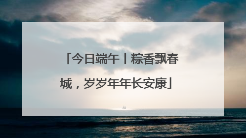 今日端午丨粽香飘春城，岁岁年年长安康