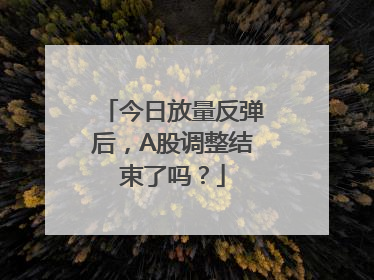 今日放量反弹后，A股调整结束了吗？