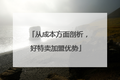 从成本方面剖析，好特卖加盟优势