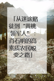 从迷途赌徒到“黄桃领军人”：肖石明的高素质农民蜕变之路