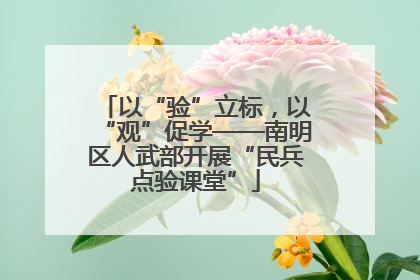 以“验”立标，以“观”促学——南明区人武部开展“民兵点验课堂”
