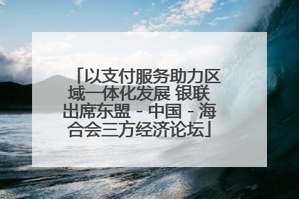 以支付服务助力区域一体化发展 银联出席东盟－中国－海合会三方经济论坛