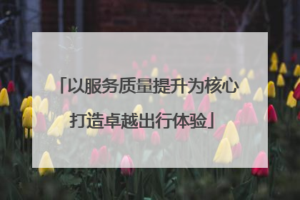 以服务质量提升为核心 打造卓越出行体验