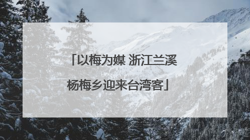 以梅为媒 浙江兰溪杨梅乡迎来台湾客
