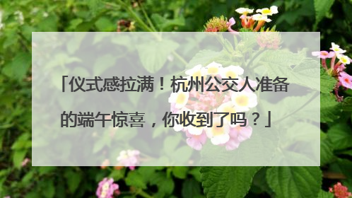 仪式感拉满！杭州公交人准备的端午惊喜，你收到了吗？