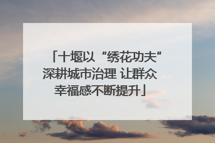 十堰以“绣花功夫”深耕城市治理 让群众幸福感不断提升