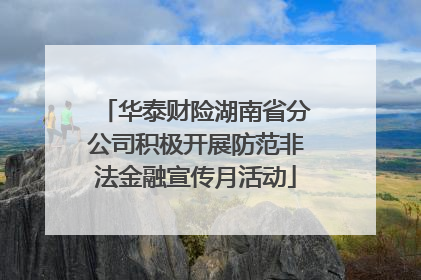 华泰财险湖南省分公司积极开展防范非法金融宣传月活动