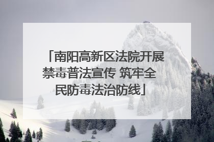 南阳高新区法院开展禁毒普法宣传 筑牢全民防毒法治防线