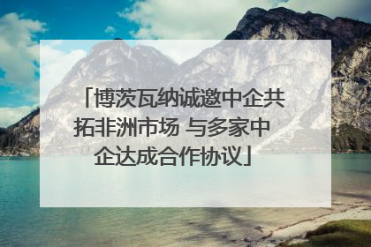 博茨瓦纳诚邀中企共拓非洲市场 与多家中企达成合作协议