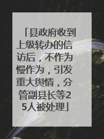 县政府收到上级转办的信访后，不作为慢作为，引发重大舆情，分管副县长等25人被处理