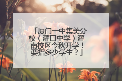 厦门一中集美分校（灌口中学）灌南校区今秋开学！要招多少学生？