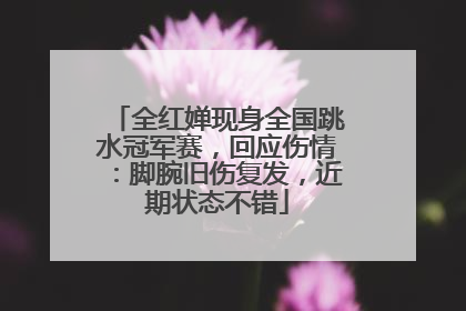 全红婵现身全国跳水冠军赛，回应伤情：脚腕旧伤复发，近期状态不错