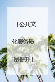 公共文化服务质量提升