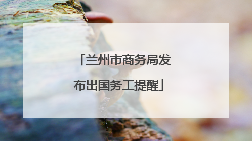 兰州市商务局发布出国务工提醒