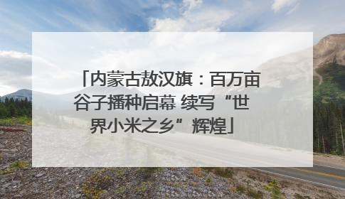 内蒙古敖汉旗：百万亩谷子播种启幕 续写“世界小米之乡”辉煌