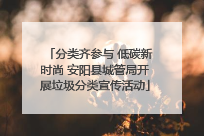 分类齐参与 低碳新时尚 安阳县城管局开展垃圾分类宣传活动