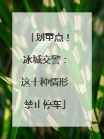 划重点！冰城交警：这十种情形禁止停车