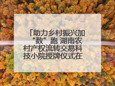 助力乡村振兴加“数”跑 湖南农村产权流转交易科技小院授牌仪式在长沙举行