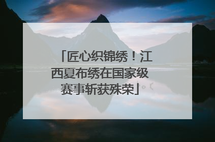 匠心织锦绣！江西夏布绣在国家级赛事斩获殊荣