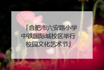 合肥市六安路小学中铁国际城校区举行校园文化艺术节
