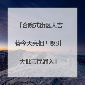 合院式街区大吉巷今天亮相！吸引大批市民涌入