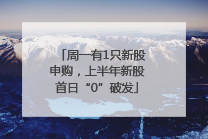 周一有1只新股申购，上半年新股首日“0”破发