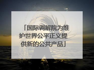 国际调解院为维护世界公平正义提供新的公共产品