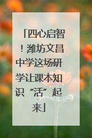 四心启智！潍坊文昌中学这场研学让课本知识“活”起来