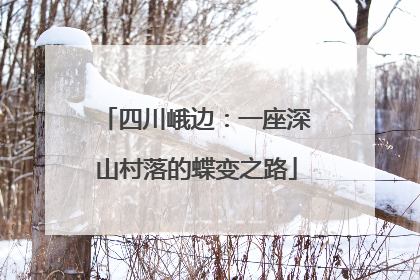 四川峨边：一座深山村落的蝶变之路
