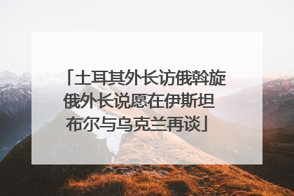 土耳其外长访俄斡旋 俄外长说愿在伊斯坦布尔与乌克兰再谈