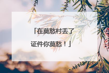 在莫愁村丢了证件你莫愁！