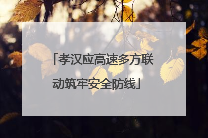 孝汉应高速多方联动筑牢安全防线
