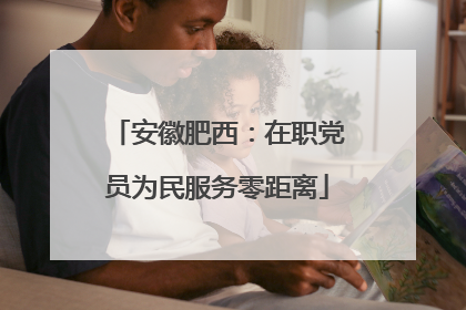 安徽肥西：在职党员为民服务零距离