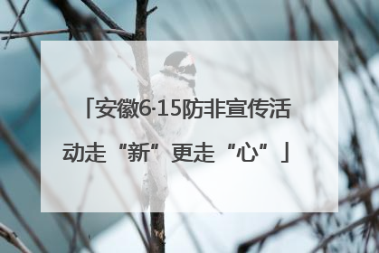 安徽6·15防非宣传活动走“新”更走“心”