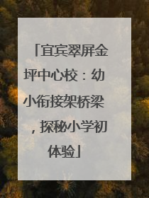 宜宾翠屏金坪中心校：幼小衔接架桥梁，探秘小学初体验