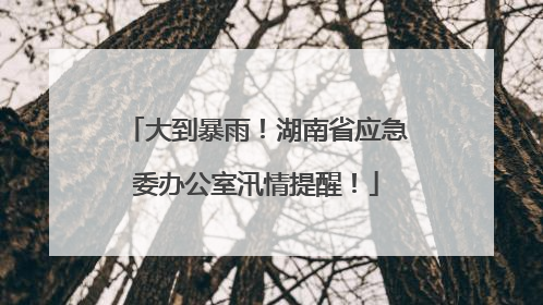 大到暴雨！湖南省应急委办公室汛情提醒！