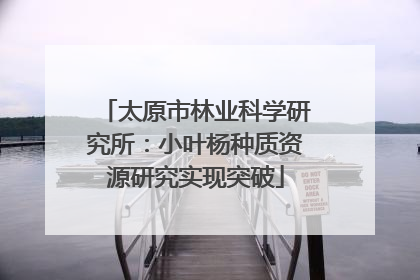 太原市林业科学研究所：小叶杨种质资源研究实现突破