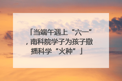 当端午遇上“六一”，南科院学子为孩子撒播科学“火种”