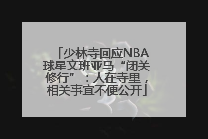 少林寺回应NBA球星文班亚马“闭关修行”：人在寺里，相关事宜不便公开