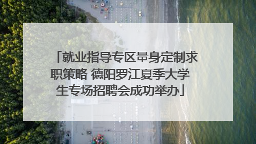 就业指导专区量身定制求职策略 德阳罗江夏季大学生专场招聘会成功举办