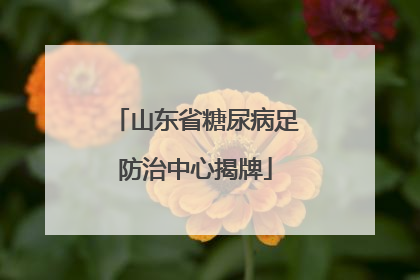 山东省糖尿病足防治中心揭牌