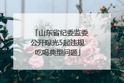 山东省纪委监委公开曝光5起违规吃喝典型问题