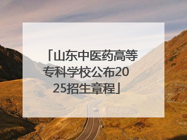山东中医药高等专科学校公布2025招生章程