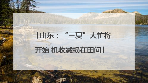 山东：“三夏”大忙将开始 机收减损在田间